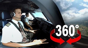 360度カメラが捉えたコックピットからの映像。気分はまさにパイロット