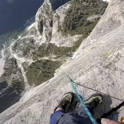 Why Yosemite Climbers Dubbed This Extremely Narrow Rock Shelf 'Thank God Ledge'