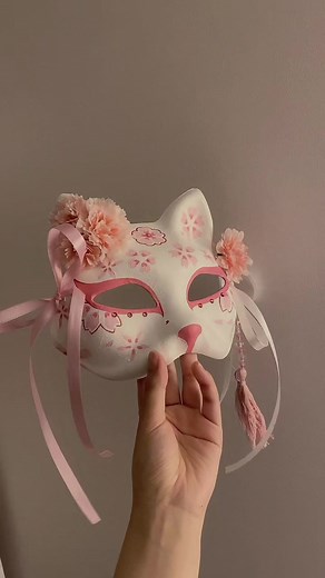 아줌마 매화 가면 제작! 벚꽃 축제에 어울리는 여우 가면 도안