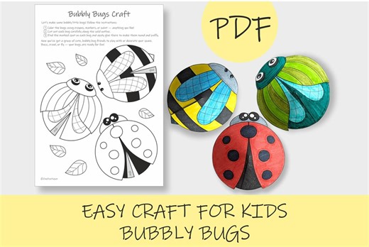 Bubbly Bugs Craft: Easy Cut & Paste Paper Activity (PDF Pattern) - Etsy UK