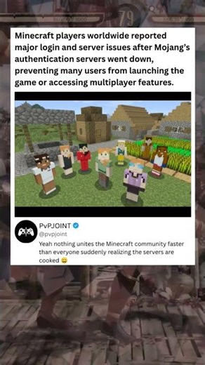 Minecraft’s “authentication server crash” gets massive reactions goes viral 😳🔥 #Minecraft