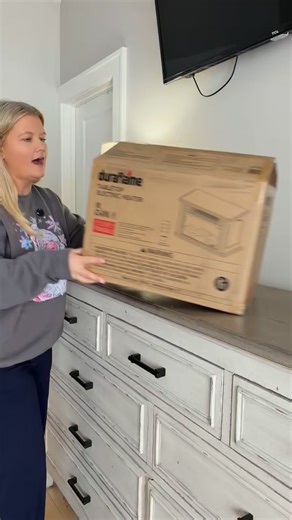 Jessica Rae on Instagram: "Comment “shop” for details! The table top electric fireplace is a perfect size for any room. Heats up to 400sq feet and gives all the cozy vibes! #electricfireplace #fireplace #heating #cozydecor"