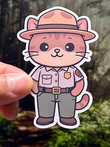 Park Ranger Cat Vinyl Sticker: U.S. National Parks Vacation Gift - Etsy