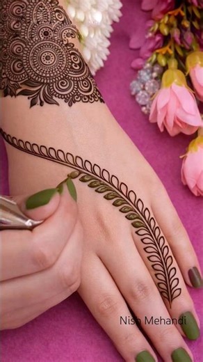TRENDING MEHANDI🌿🌛✨ #music #love #song #art #mehndi #hennatatto #henna #hennadesign #ethnicdesign