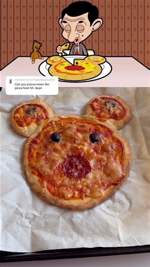 Teddy Pizza From Mr. Bean 🐻 🍕 #shorts #pizza #teddy #mrbean #cartoon