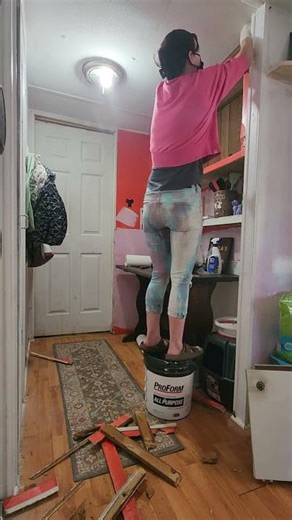 Epic Cabinet Demo & Muscle Flex | Is This Real? #foryou #relatable #healingmyself #homediyproject