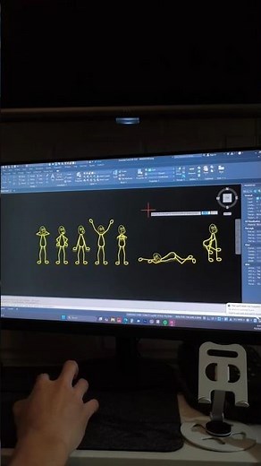 HOW TO MAKE STICK ANIMATION DANCE (AutoCad) #drafting #design #animation #2danimation #cartoon