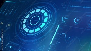 Futuristic speed interface/Digital perspective screen/Ultra detailed abstract digital background. Blinking and switching indicators and statuses. Command center, big data, machine deep learning