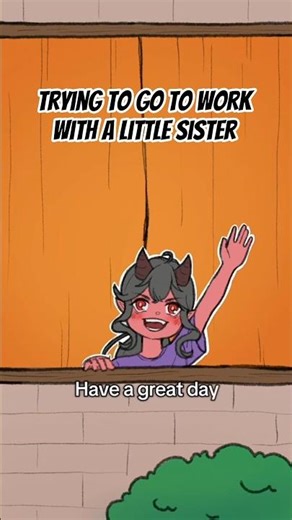 Trying to go to work with a little sister (Robin and Richarth) #art #oc #animation #meme #drawing