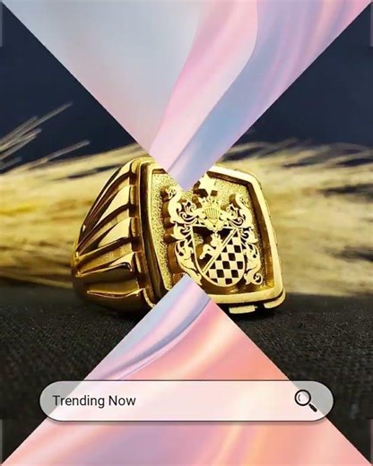 Custom Family Crest Signet Ring: Engraved Gold Plated Heritage Emblem