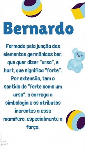 Significados dos Nomes: Bernardo