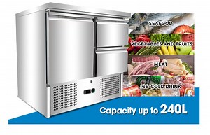 [Hot Item] 240L Commercial Hotpoint Fridge Freezer with Two Drawers for Seafood Restaurant