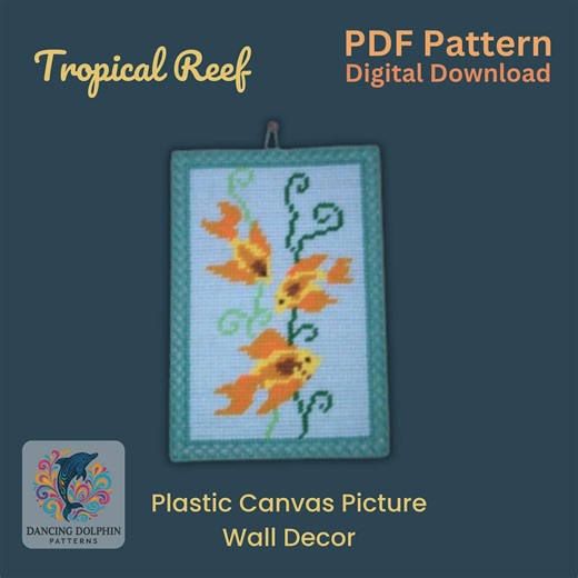 Tropical Reef Plastic Canvas Pattern: Ocean Wall Art (digital Download) - Etsy