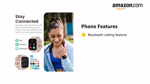 TOZO AMOLED S4 AcuFit One Smart Watch 1.78" Ultra-Clear Screen for Men Women, Call/Answer Fitness Tracker, Sleep Monitor IP68 Waterproof for iOS 11.0+ Android 9.0+ Rose Gold