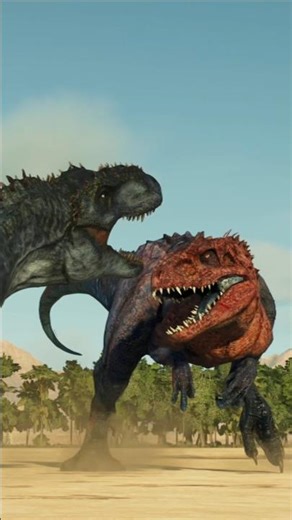 POSEIDON REX KILLS INDOMINUS REX JWE3. #dinosaurs #dinosaurshorts #dinosaur