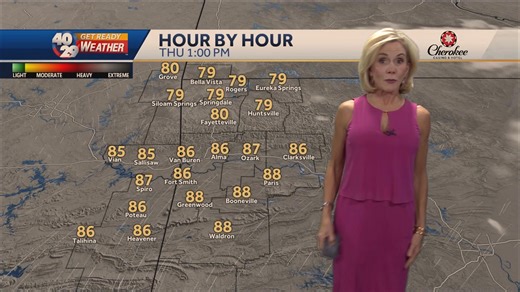 40/29 Meteorologist Laura Huckabee says we've got fair skies in Northwest Arkansas and the River Valley for your Thursday. We do have showers moving in tomorrow though. | 40/29 News -- Fort Smith & Fayetteville, Arkansas
