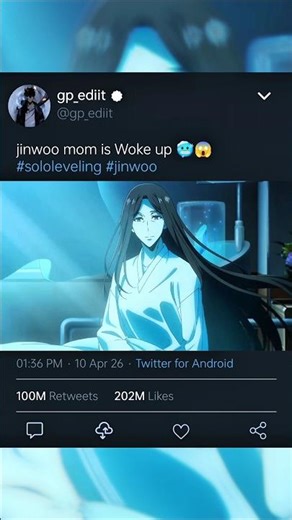 jinwoo mom wake up 🥶😱 #sololeveling #shadowmonarch #jinwoo #jinha