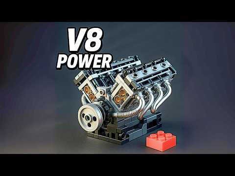LEGO V8 unofficial engine speedbuild 🚗 | Alternative Klemmbausteine & metallic bricks