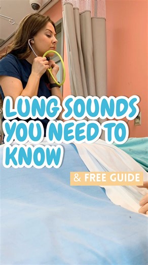 Barbara | BSN, RN on Instagram: "comment LUNGS for a free study guide covering common adventitious lung sounds 🫁🤓 honestly.. a lot of these aren’t heard THAT often.. I would say wheezing, crackles, and of course normal lung sounds are heard the most on a med-surg floor"