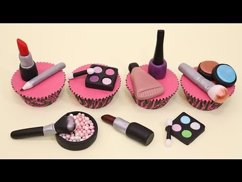 Amazing Makeup Cupcakes- Cake Toppers/Cupcakes de Maquillaje!