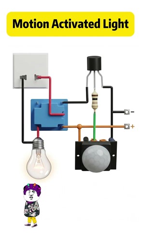 💡 Motion Activated Light#Shorts#diy #electrical#project