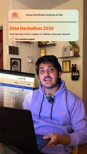 Uday Sharma | Hackathon | Freelancing | Tech | Marketing on Instagram: "Government Hackathon🔥 - UIDAI Data Hackathon . . {hackathon, ai, indian government, uidai aadhar, technology, college, developer, coding, students} . . #hackathon #ai #technology #coding #government"