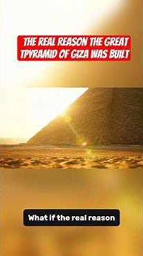 Thes REAL Reason the Great Pyramid of Giza Was Built (Ancient Egypt Mystery)#ancienthistory #history