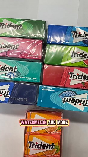 Get your favorite Trident Sugar-Free Gum! 🍬 Choose from 12 refreshing flavors — Spearmint, Tropical Twist, Watermelon & more. Get 12 boxes per pack for only $9.49 (that’s just $0.79 per box) 💥 Perfect for resellers, retailers & candy lovers who buy in bulk! 🛒 👉 Order now & enjoy unbeatable wholesale prices! | Usacandywholesale.com