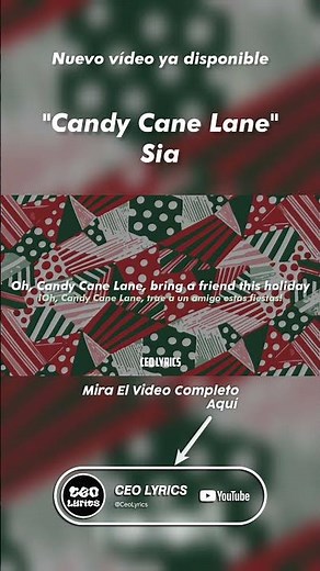 Sia - Candy Cane Lane (Lyrics, Letra) / CEO LYRICS #CandyCaneLane #Sia #EverydayIsChristmas
