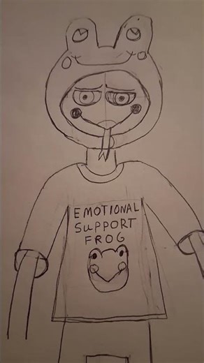 Other Fizzarolli drawing I did fun he wearing a frog hat and his frog shirt on.🤡🐸❤️🥰 part 1