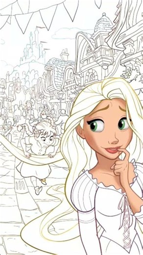 RAPUNZEL DRAWING #shorts #tutorial #rapunzel #art #viral #disney ‪@ioanaignat469‬ #zootopia #zoo