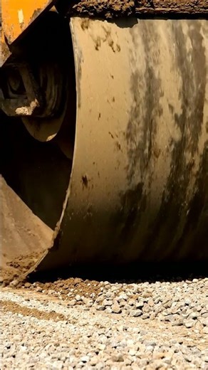 Giant Roller Compacting Soil & Gravel for Road Construction! 🚧