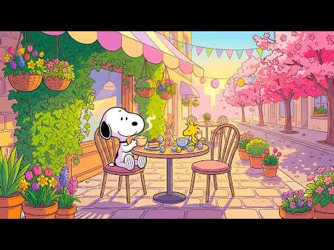Snoopy’s Blossom Street Café Chill 🎶🌷 Relaxing Jazz & Sweet Spring Ambience
