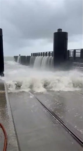Pier Takes a Beating From Relentless Waves #ocean #storm #extreme