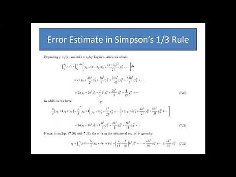 Error estimates in Simpson 1/3 rule