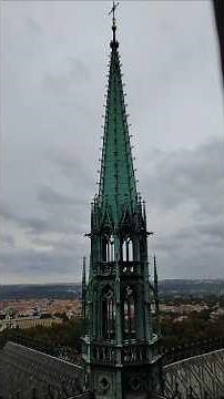 From Prague's Saint Vitus Cathedral into its tower during cyclone Boris