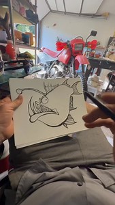 Angler Fish! #anglerfish #asmr #fyp #drawing #artistmikequinn | Fish With Attitude by Mike Quinn