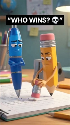 Pen vs Pencil 😂 The Ultimate School Fight! #funny #trending #comedy