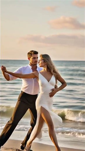 White Dress Bachata: Passion on the Beach 💃🕺 #bachata #dance #shorts #youtubeshorts