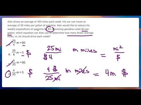 SAT Math: Algebra Word Problem Using Units To Solve