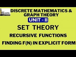 DM-MFCS – Set Theory - Recursive functions - Finding f(n) in explicit form ‪@JayaMathsAcademy‬