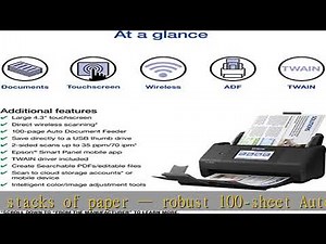 Epson Workforce ES-580W Wireless Color Duplex Desktop Document Scanner for PC and Mac with 100-shee