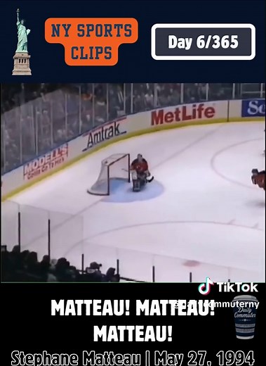 Day 6/365 🏒 MATTEAU! MATTEAU! MATTEAU! May 27, 1994. Game 7, Eastern Conference Finals. Rangers vs Devils. Double overtime. Stephane Matteau wraps around the net and scores. MSG erupts. Rangers to the Stanley Cup Finals. 365 days of iconic NY sports plays 🗽 #StephaneMatteau #Matteau #NYRangers #MarkMessier #Rangers #LGR #Blueshirts #NewYorkRangers #MadisonSquareGarden #NHL #Hockey #HockeyLife #StanleyCup #NewYork #NYC #NYSports #SportsHighlights #sportsbetting #sports