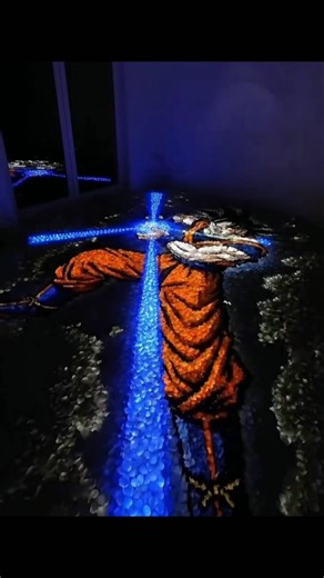 Creating Goku Floor Art | Fan-Made Anime Drawing #goku #animeart