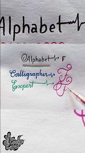 How to write stylish in calligraphy | F Alphabet | Cursive handwriting style