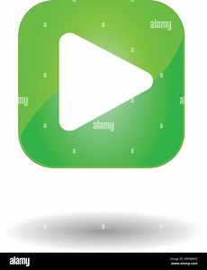 Green play button symbol, video streaming, broadcasting icon isolated over white background vector illustration Stock Vector Image & Art - Alamy