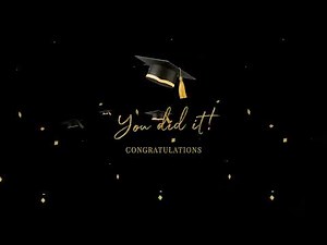 Black and gold Congratulations You did it Graduation confetti background video loops