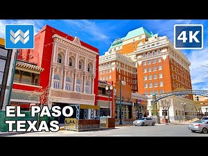 [4K] Downtown El Paso, Texas (U.S.-Mexico Border City) Walking Tour & Travel Guide 🎧 Binaural City