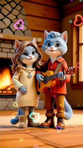 Adorable Cozy Cat Duet Song 🔥🐱🎸 (Warm & Cute Animation)