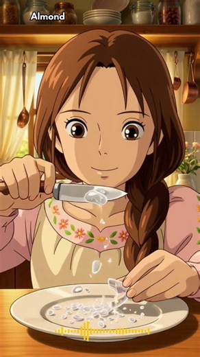 Ghibli Girl Slicing a Starlight Almond #shorts #ghibli